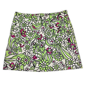 Lizgolf Floral Green and Pink Floral Women's Skort Size 8